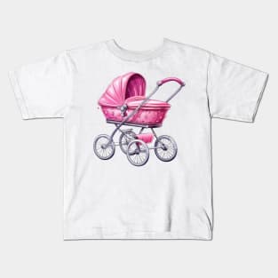 Pink Baby Stroller Kids T-Shirt